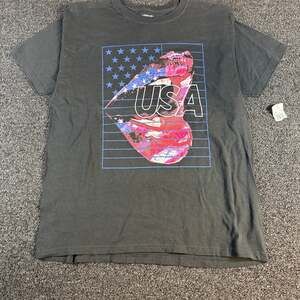 Visual USA Pop Art Lips Graphic T-Shirt Black Size L NWT